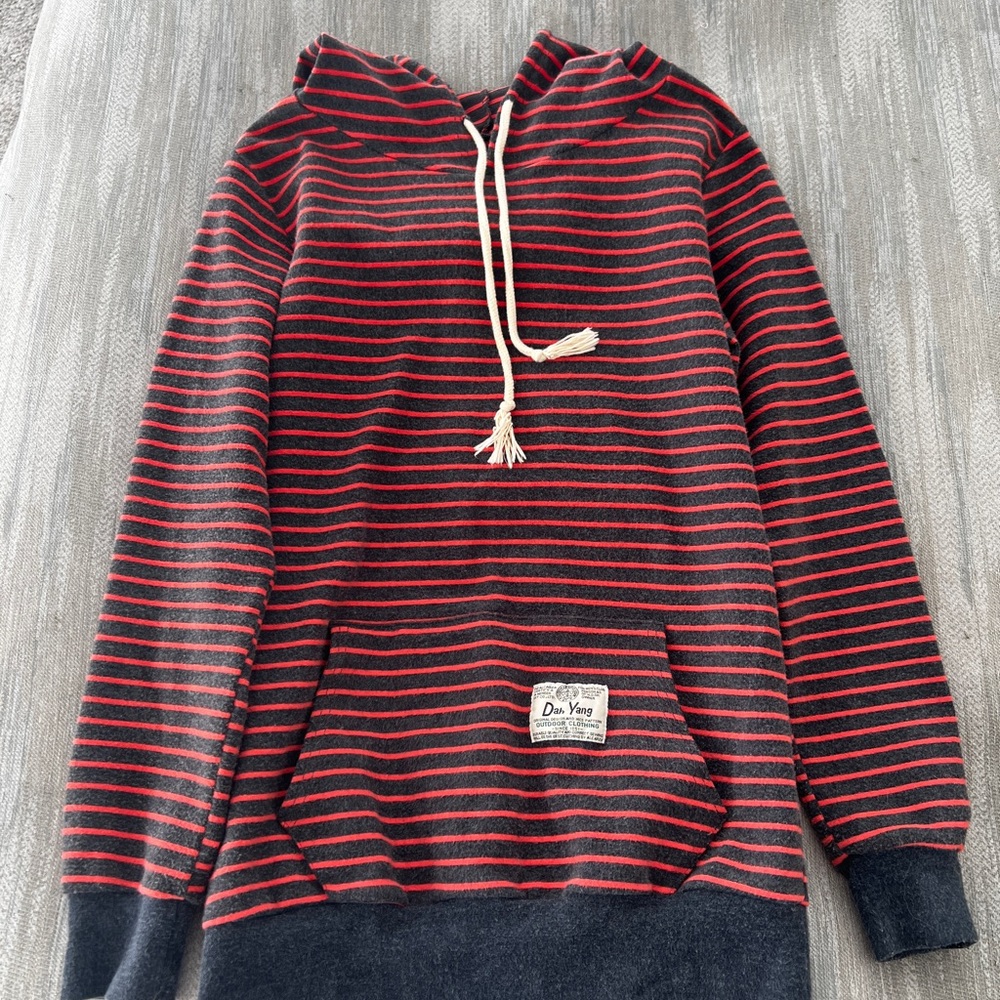 Women’s Red and Black Striped Hoodie